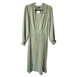 PRETTY GARDEN Dress M Long Sleeved V-neck A Line Pleaded Cottagecore Romantic